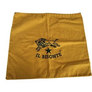 Il Bisonte Mustard Yellow Cotton‎ Flannel Drawstring Dust Bag Logo 19x17